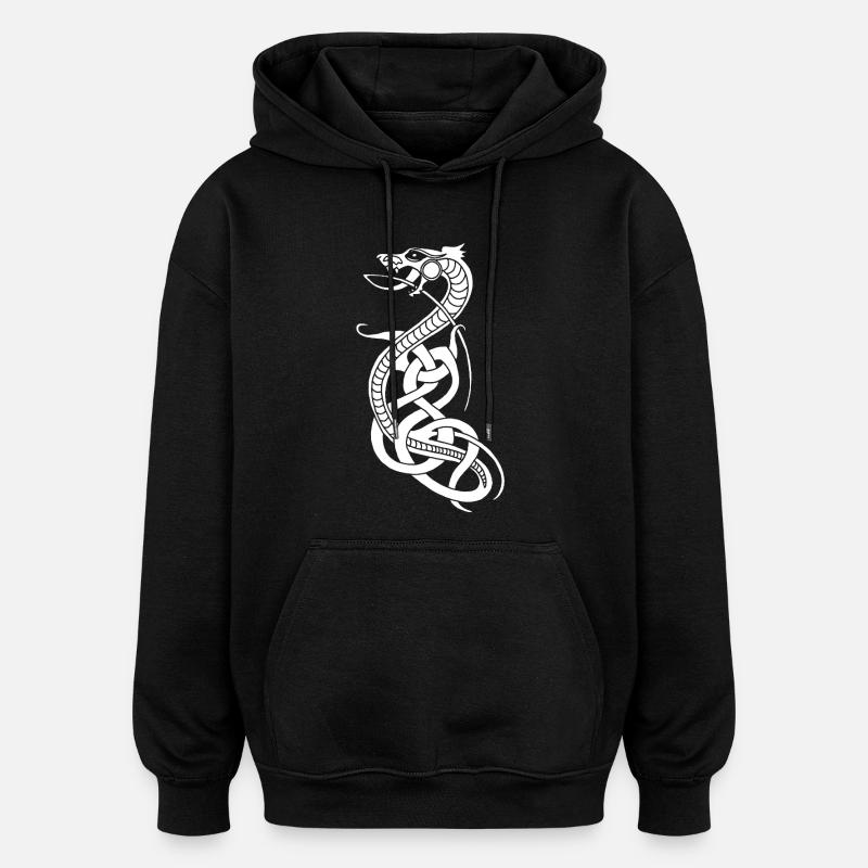 Serpent blanc infini - Sweat à capuche oversize unisexe - noir