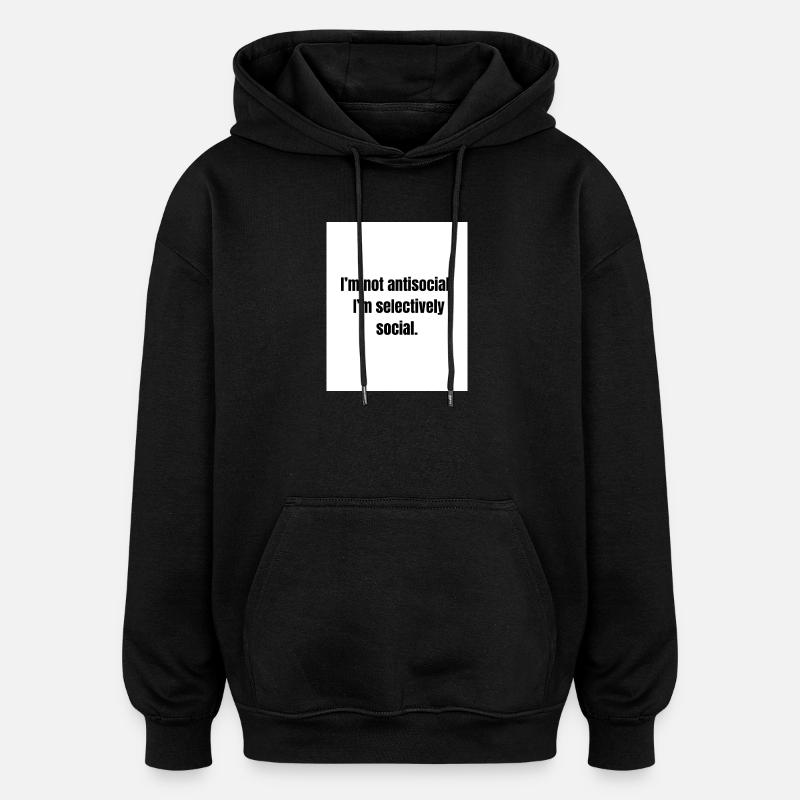 Selectively Social – Introvert Definition - Sweat à capuche oversize unisexe - noir