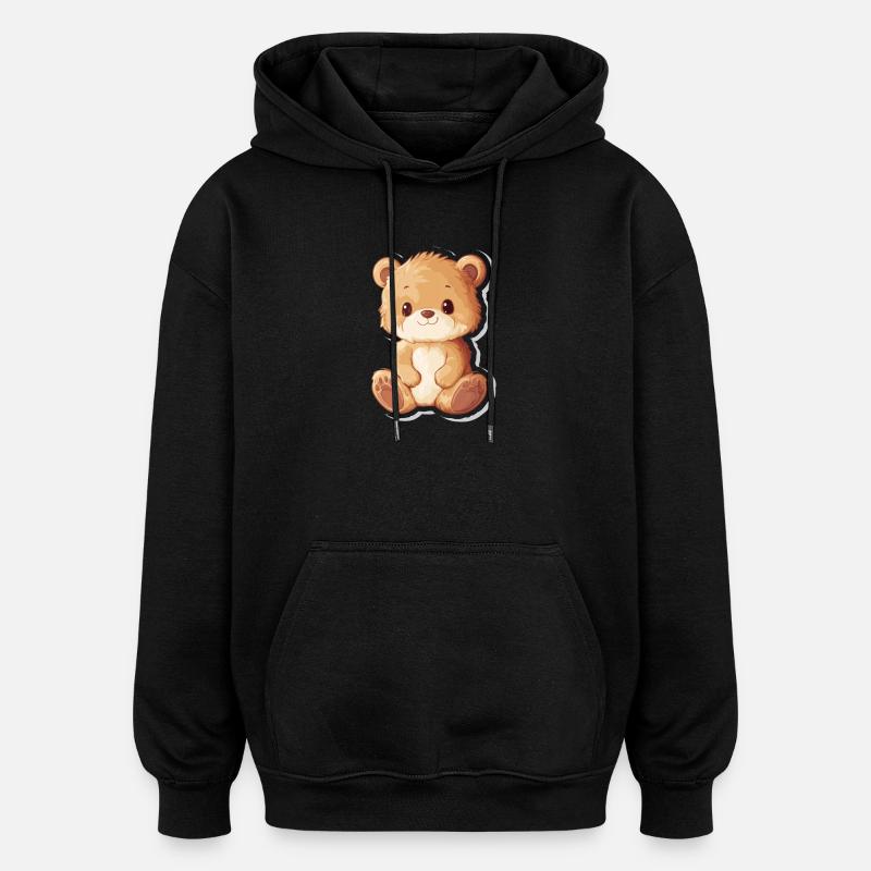 Süßer Bär – Geschenkidee für Wald- & Tierfans - Oversized Unisex Hoodie - Schwarz