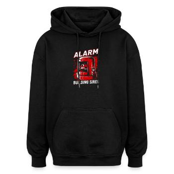 Sirene – Alarm - Oversized Unisex Hoodie - Schwarz - Vorne - Noah (186cm)