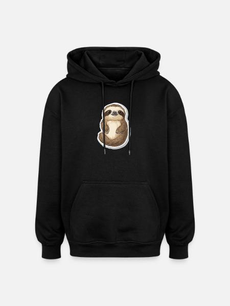 Sloth - Oversized Unisex Hoodie - black