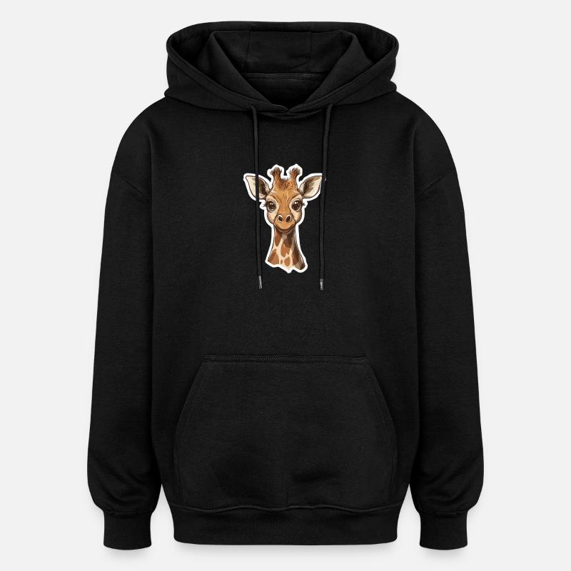 Girafe - Sweat à capuche oversize unisexe - noir