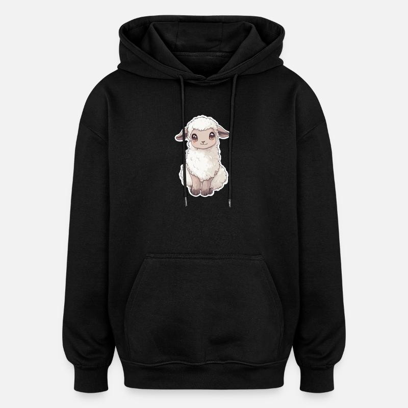 Mouton - Sweat à capuche oversize unisexe - noir