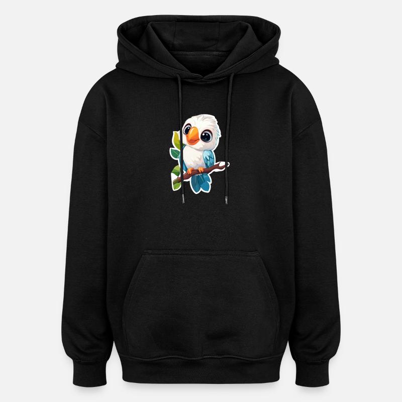 Kakadu - Oversized Unisex Hoodie - Schwarz