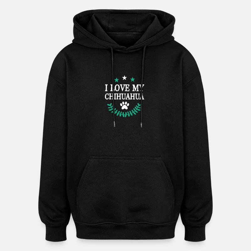 Chihuahua - Sweat à capuche oversize unisexe - noir