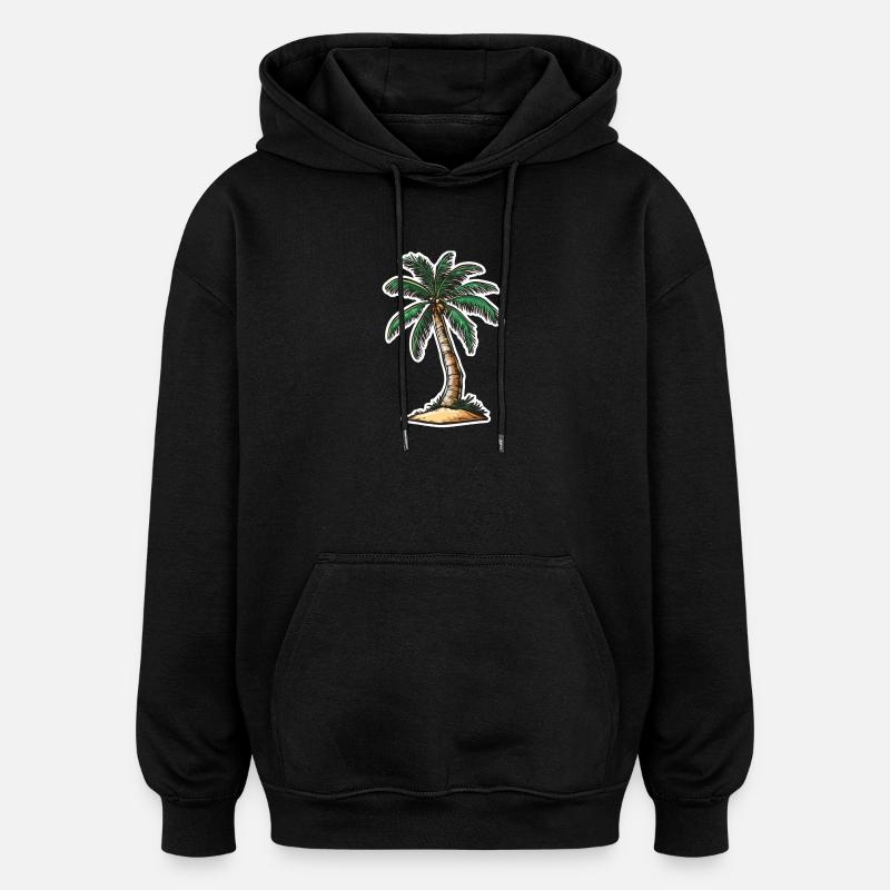 Palme - Oversized Unisex Hoodie - Schwarz