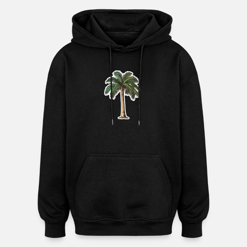 Palme - Oversized Unisex Hoodie - Schwarz