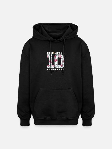 10th wedding anniversary - Oversized Unisex Hoodie - black