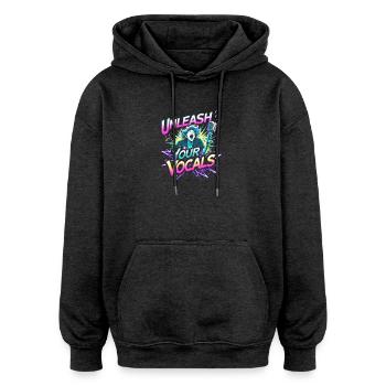 Karaoke Karaokesänger Unleash Your Vocals - Oversized Unisex Hoodie - Anthrazit - Vorne - Noah (186cm)