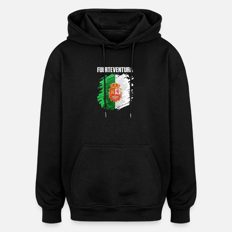 Conception du drapeau de Fuerteventura - Sweat à capuche oversize unisexe - noir