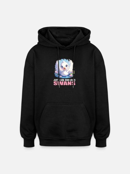 Swans Swan - Oversized Unisex Hoodie - black
