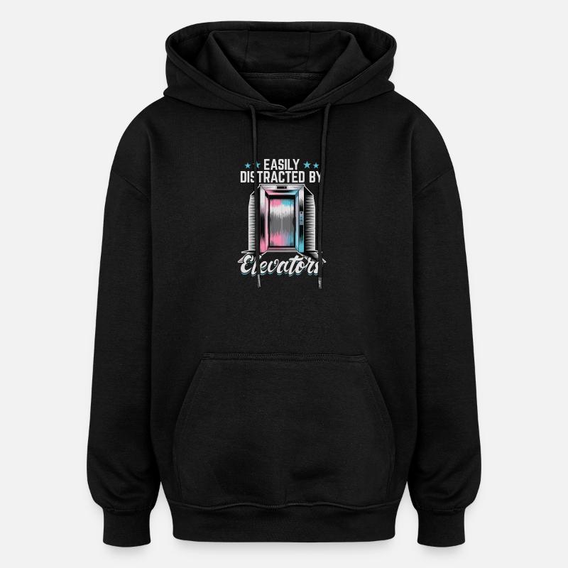 Ascenseur pour tout-petits et enfants - Sweat à capuche oversize unisexe - noir