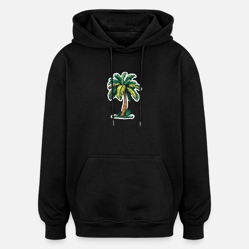 Palm tree - Oversized Unisex Hoodie - black