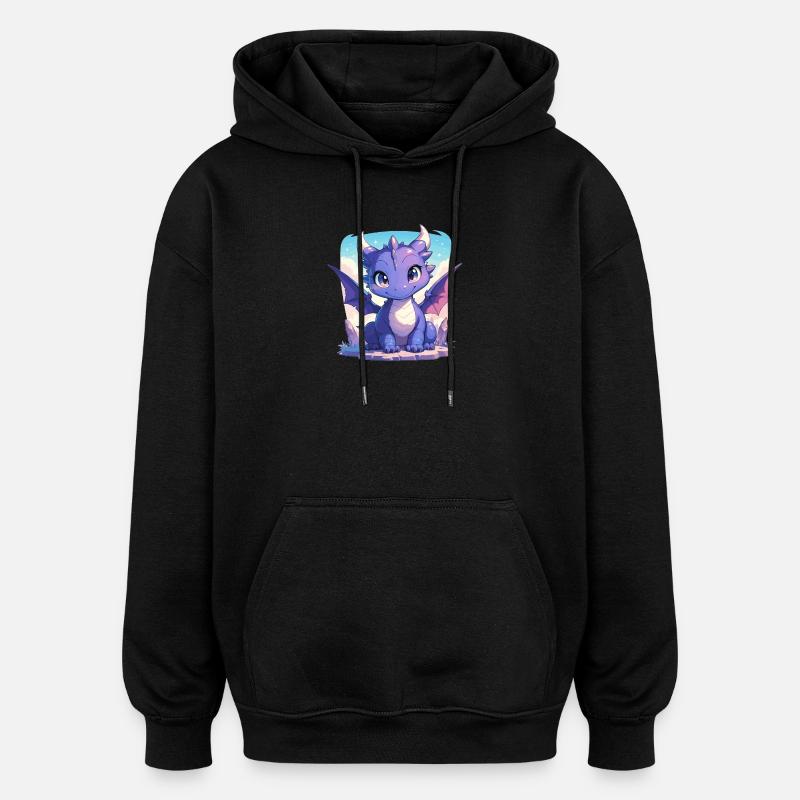 Dragon Dragon - Sweat à capuche oversize unisexe - noir
