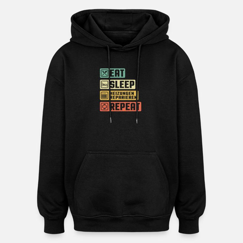 Heating Engineer Heating Construction Plumber Plumber - Oversized Unisex Hoodie - black