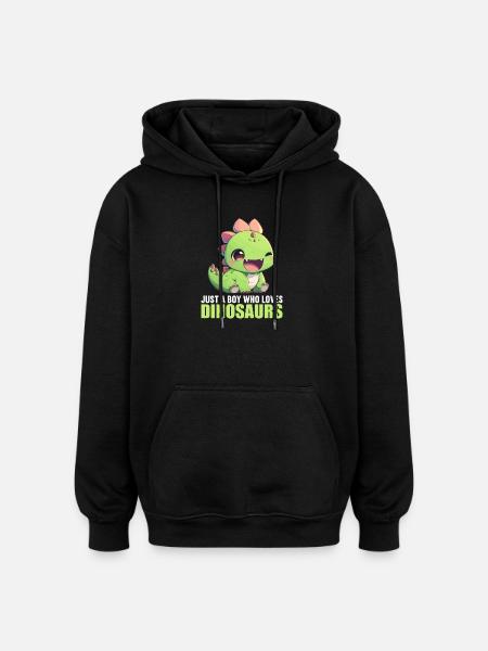 Dino Dinosaur Dinosaur - Oversized Unisex Hoodie - black