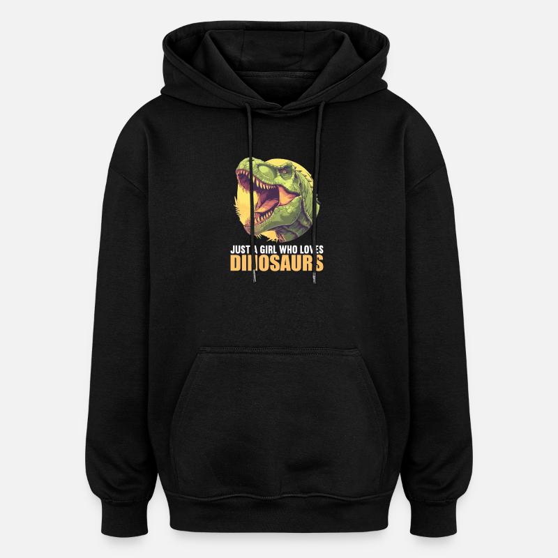 Dino Dinosaure Dinosaure - Sweat à capuche oversize unisexe - noir