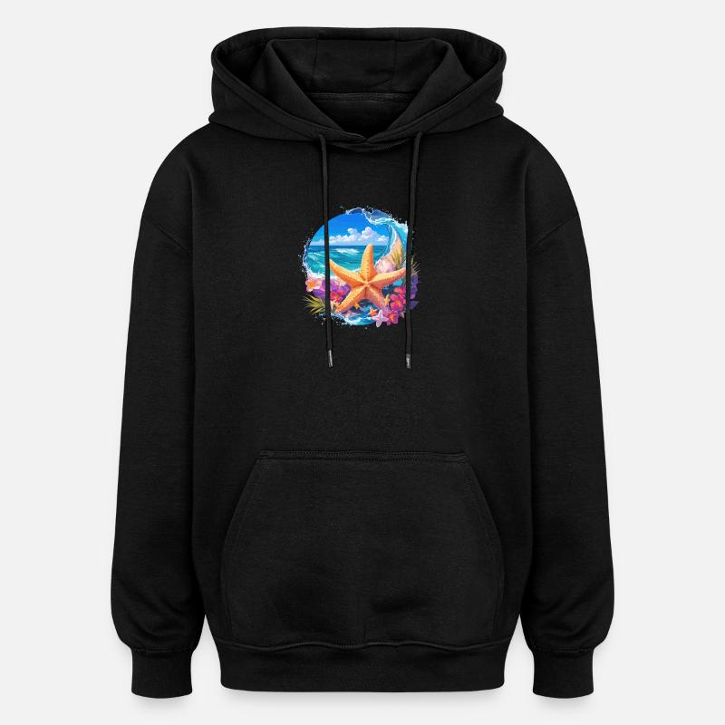 Seesterne Seestern - Oversized Unisex Hoodie - Schwarz