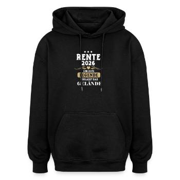 Rente 2026 Geschenk – Legende verlässt das Gelände - Oversized Unisex Hoodie - Schwarz - Vorne - Noah (186cm)
