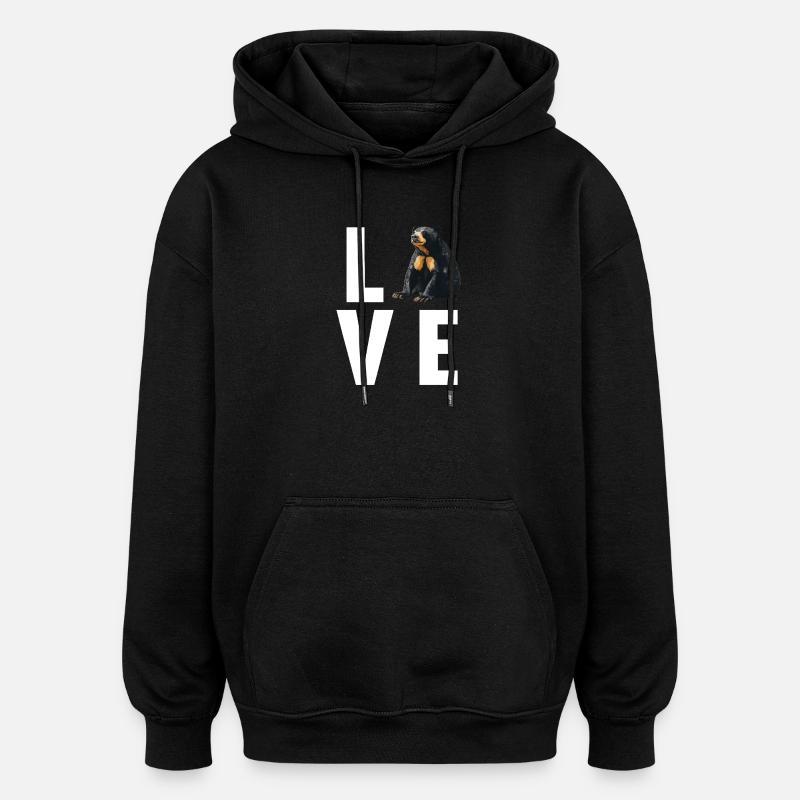 Ours du Soleil Ours Malais - Sweat à capuche oversize unisexe - noir