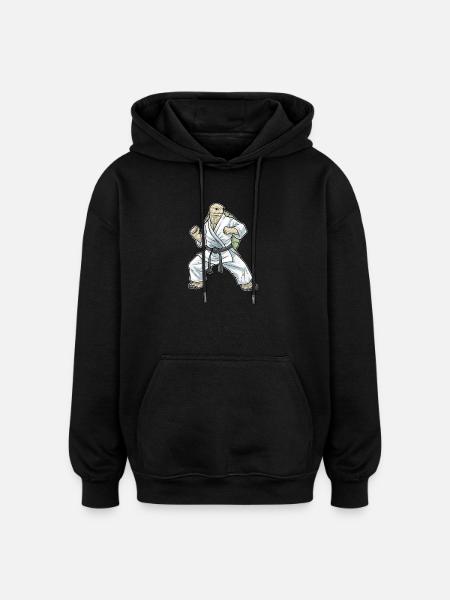 Turtle Karate Martial Arts - Oversized Unisex Hoodie - black