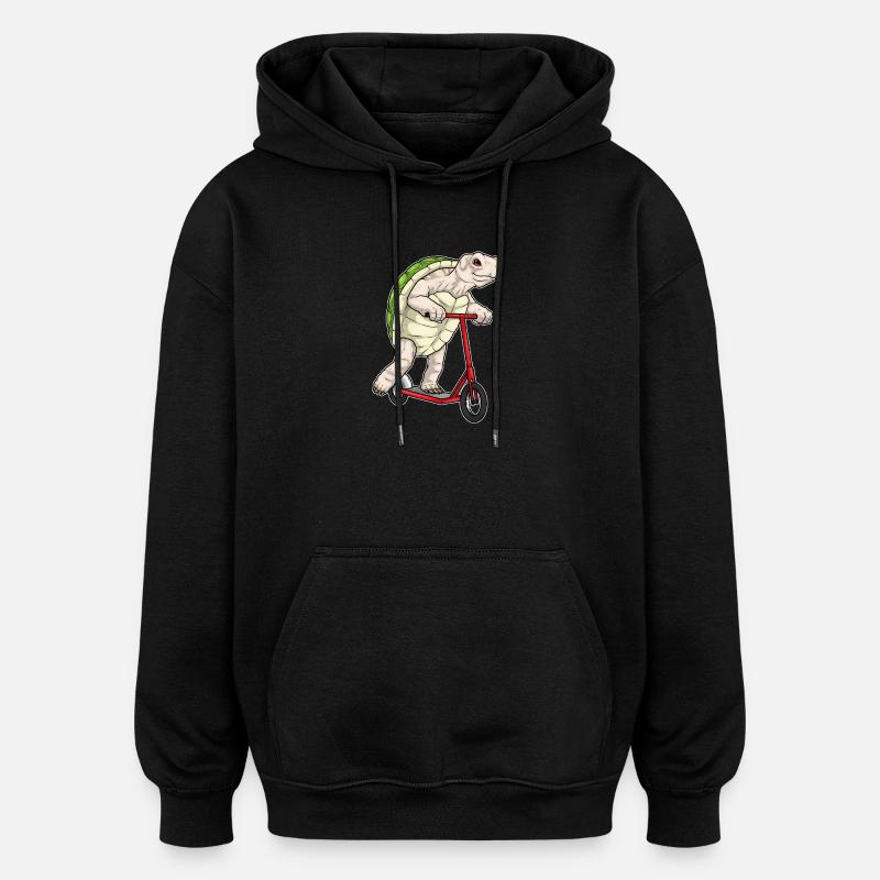 Scooter tortue - Sweat à capuche oversize unisexe - noir