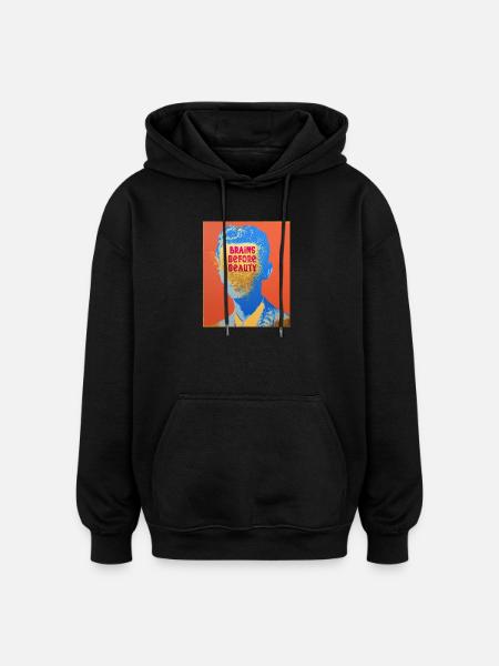 Thought person with a message - Oversized Unisex Hoodie - black