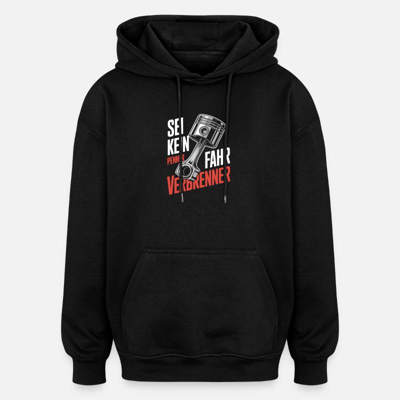 Pilotes - moteur à combustion - Sweat à capuche oversize unisexe - noir