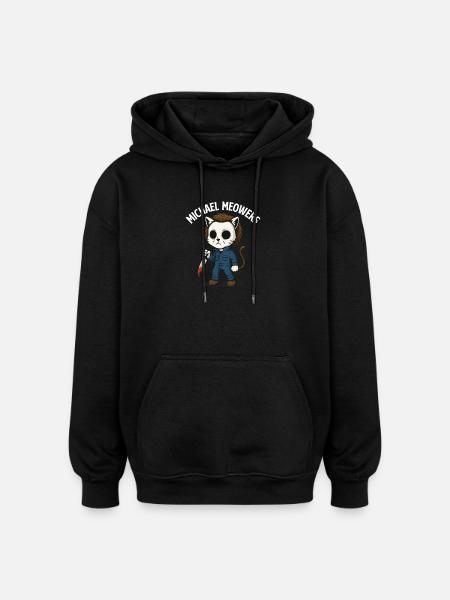 Michael Meowers Spooky Halloween Cat Parody - Oversized Unisex Hoodie - black