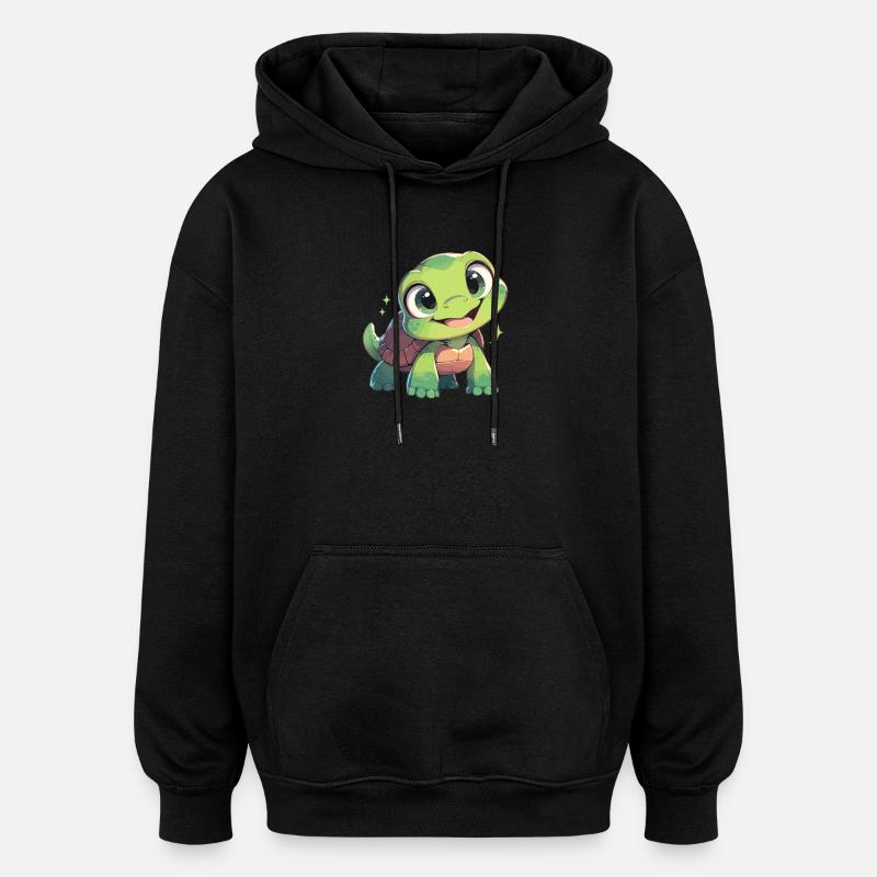 Tortues Tortue - Sweat à capuche oversize unisexe - noir