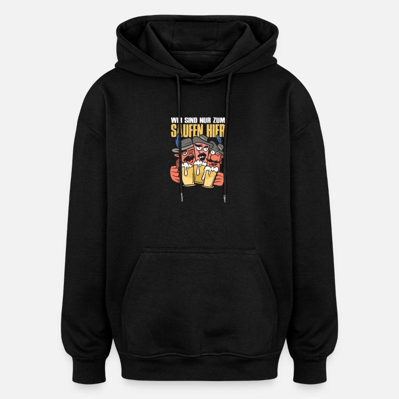 Enterrement de vie de garçon Partnerlook Enterrement de vie de garçon Bière Alcool - Sweat à capuche oversize unisexe - noir