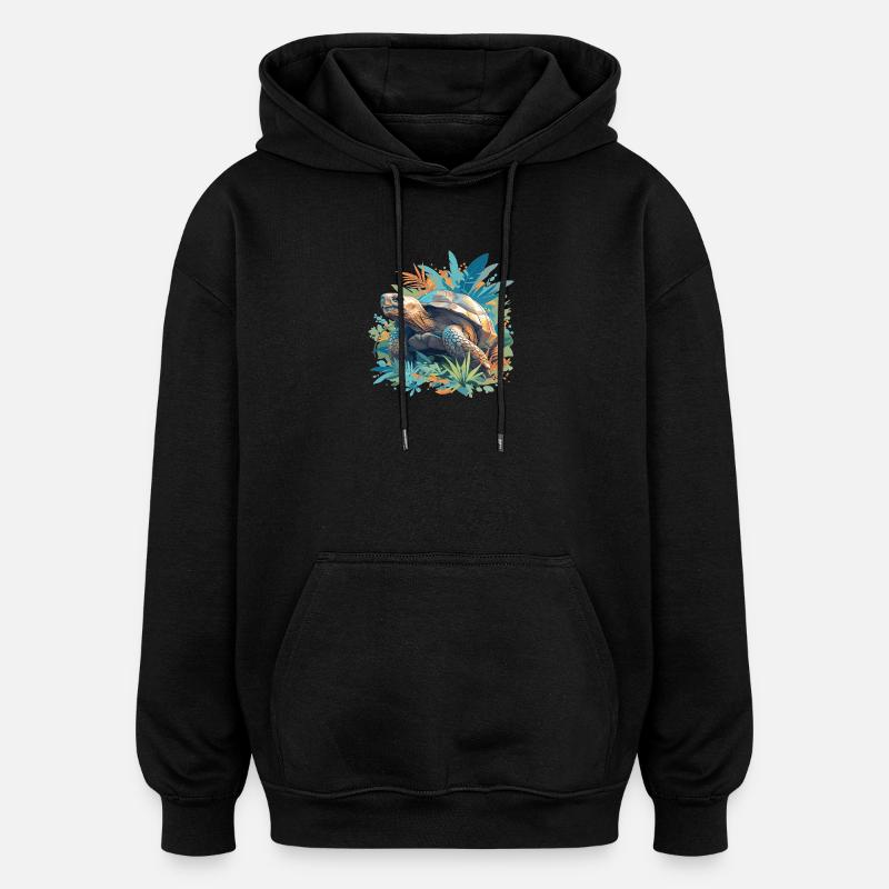 Tortues Tortue - Sweat à capuche oversize unisexe - noir