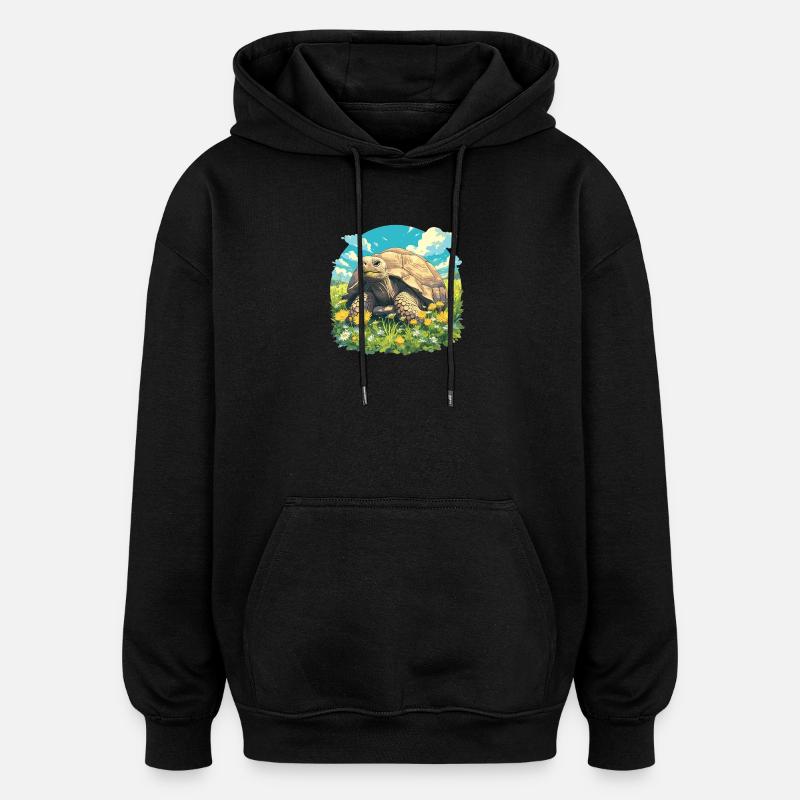 Tortues Tortue - Sweat à capuche oversize unisexe - noir