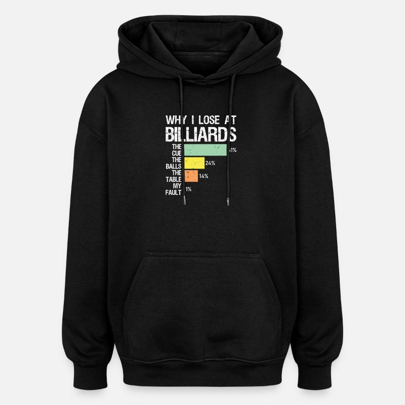 why I lose at billiards - Oversized Unisex Hoodie - black