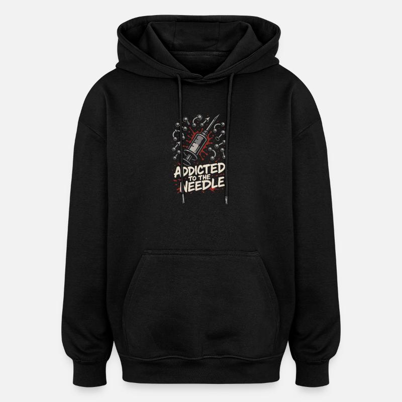 Piercing Addict Body Mod Enthusiast - Oversized Unisex Hoodie - black