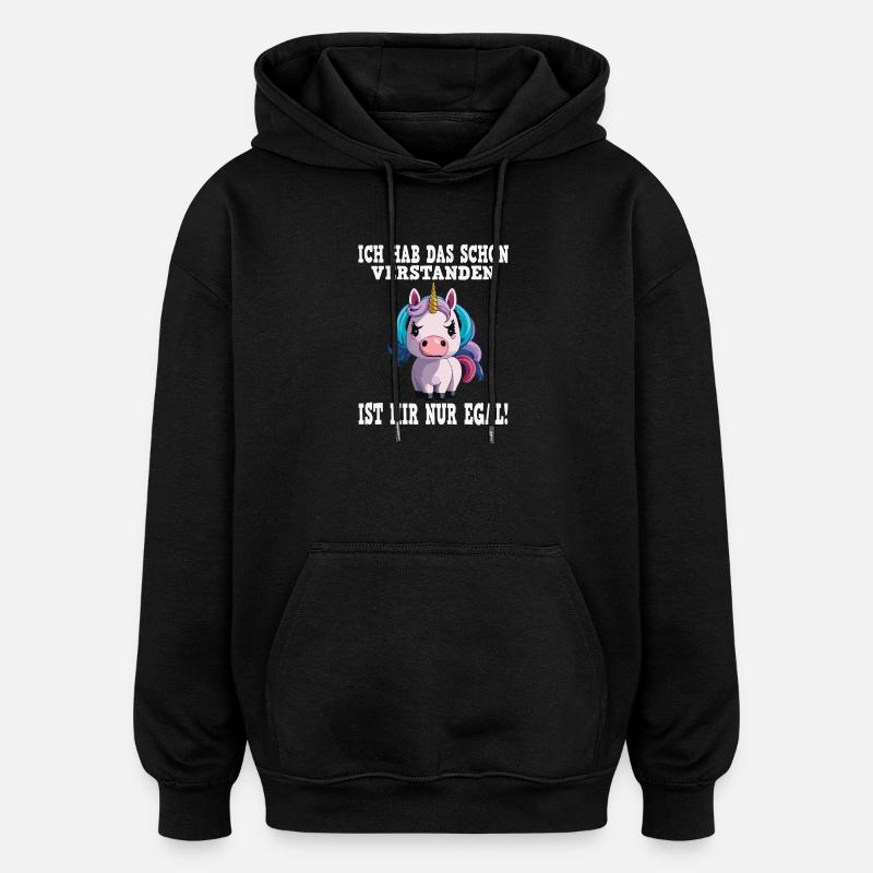 Süßer Einhorn-Kuschellook - Oversized Unisex Hoodie - Schwarz