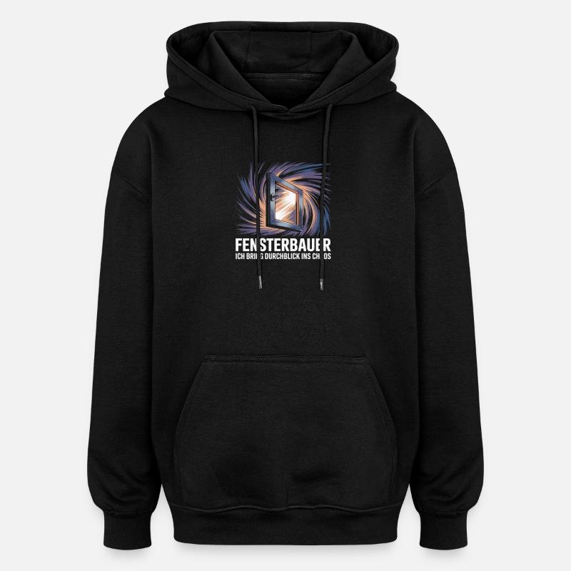 Fabricant de fenêtres - Sweat à capuche oversize unisexe - noir