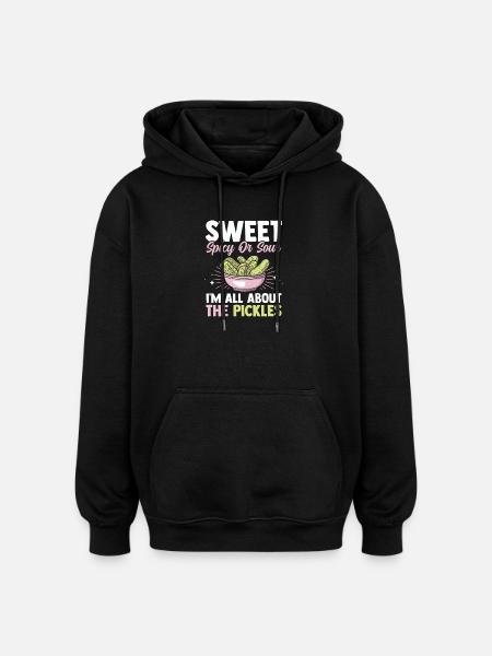 Aigre-doux épicé concombre Cadeau de Thanksgiving - Sweat à capuche oversize unisexe - noir