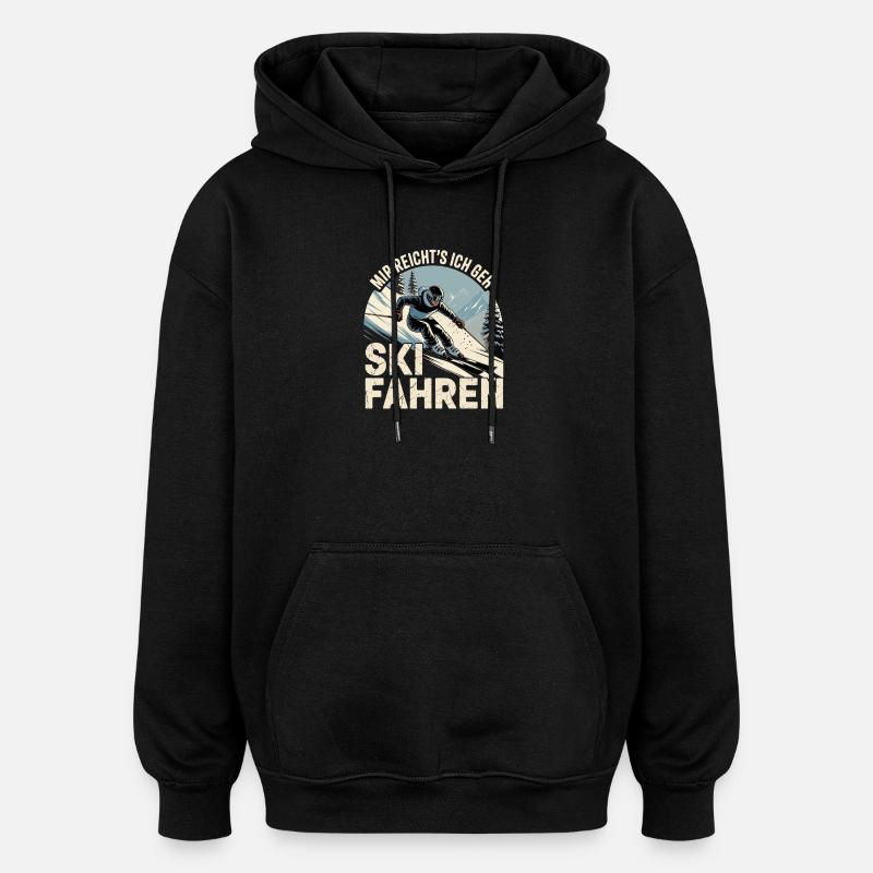 Après-ski Ski Skieurs Ski - Sweat à capuche oversize unisexe - noir