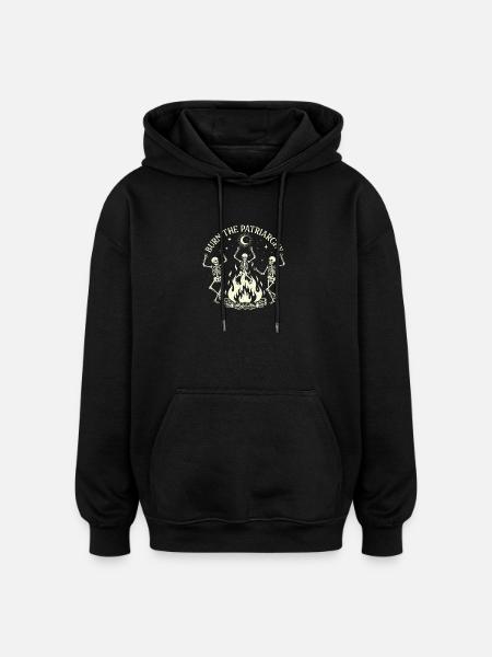 Burn The Patriarchy Spooky Halloween Feminist - Oversized Unisex Hoodie - black