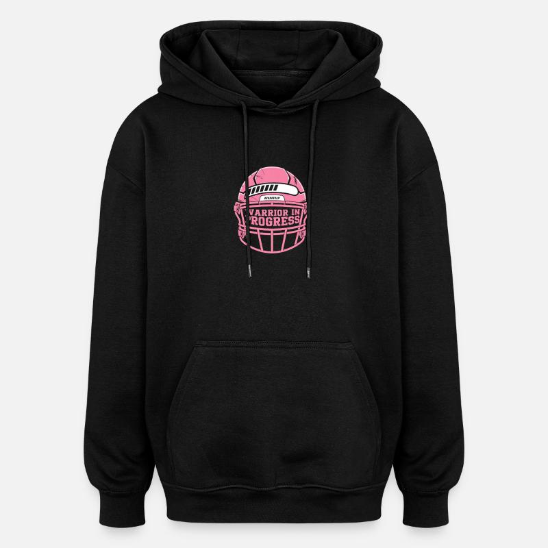 Brustkrebs Bewusstsein Warrior In Progress - Oversized Unisex Hoodie - Schwarz