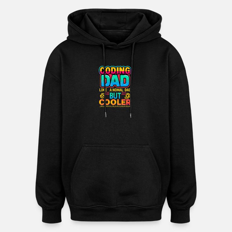 Codage Papa Cooler, Programmeur - Sweat à capuche oversize unisexe - noir
