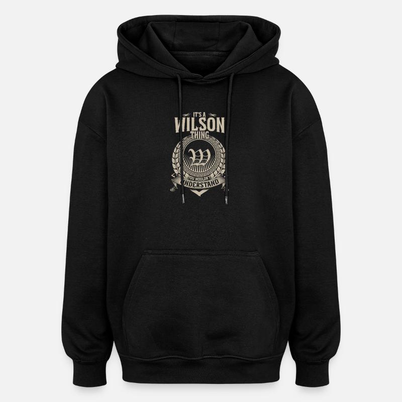 Wilson Crest Emblem Tee - Oversized Unisex Hoodie - black