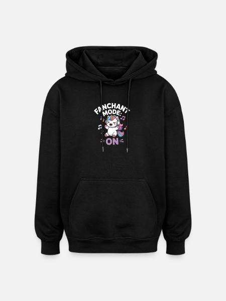 K-Pop Fanchant Korea Music - Oversized Unisex Hoodie - black