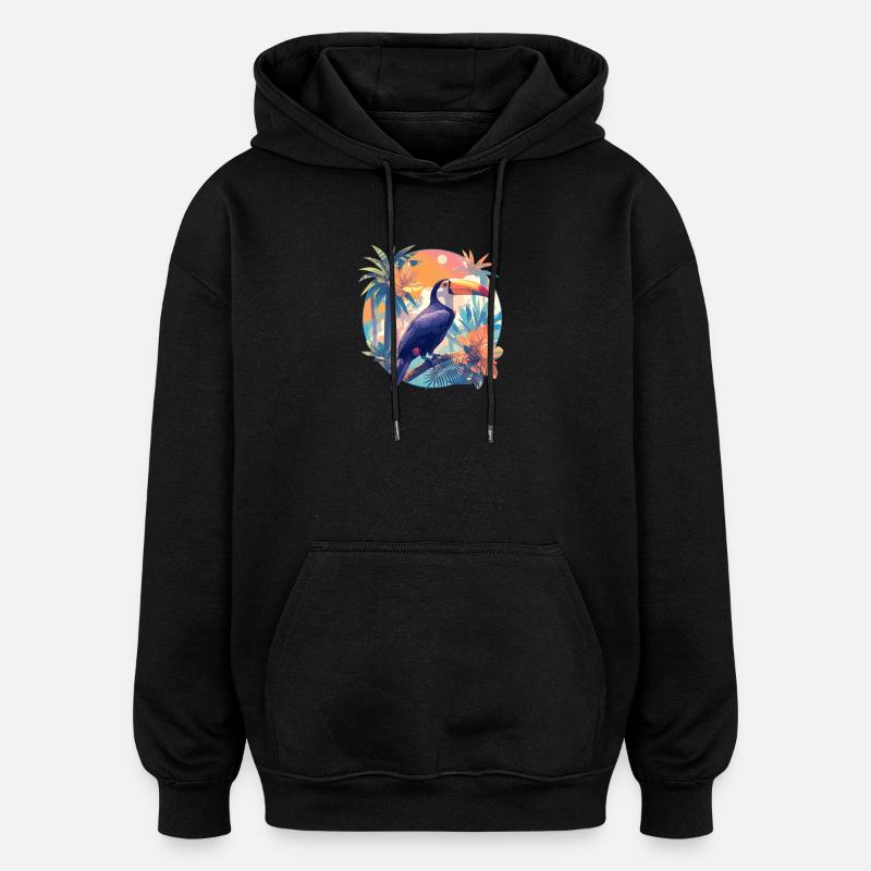 Tukane Tukan - Oversized Unisex Hoodie - Schwarz