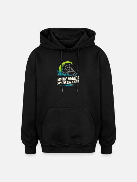 Jet Ski Racer Watercraft Pwc - Oversized Unisex Hoodie - black