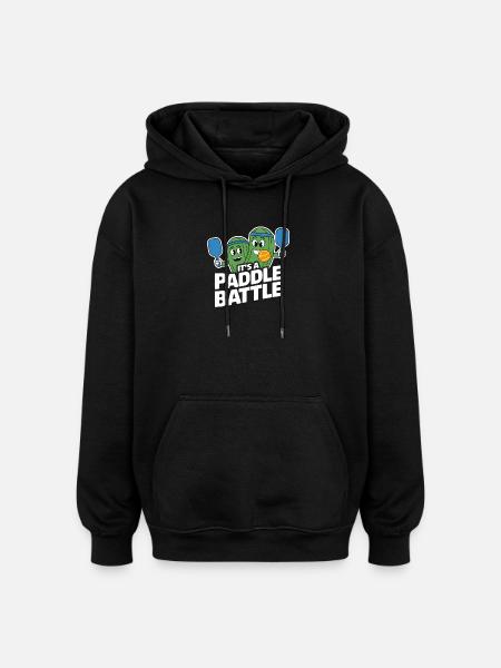 Paddleball Pickleball Gift Paddle Battle - Oversized Unisex Hoodie - black
