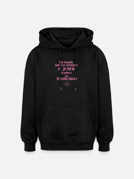 Beste große Schwester in Adventure - Oversized Unisex Hoodie - Schwarz