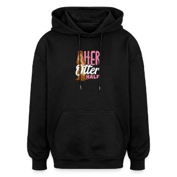 Seeotter Cartoon Ihr Otter Halb - Oversized Unisex Hoodie - Schwarz - Vorne - Noah (186cm)