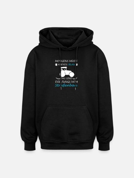 Straßenbau Straßenbauer Bauarbeiter - Oversized Unisex Hoodie - Schwarz